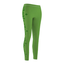 Load image into Gallery viewer, St Pattys Day Feeling Lucky Women&#39;s Cut &amp; Sew Casual Green Leggings
