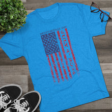 Load image into Gallery viewer, Independence Day USA Flag July 4th 2024 Unisex Tri-Blend Crew Tee
