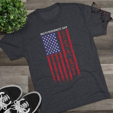 Load image into Gallery viewer, Independence Day USA Flag July 4th 2024 Unisex Tri-Blend Crew Tee
