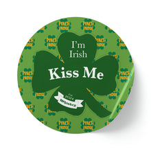 Load image into Gallery viewer, Kiss Me Im Irish Punch Proof St Pattys Round Sticker Label Rolls
