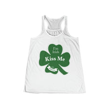 Load image into Gallery viewer, Kiss Me Im Irish Feeling Lucky Women&#39;s Flowy Racerback Tank
