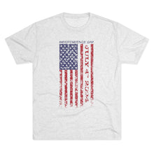 Load image into Gallery viewer, Independence Day USA Flag July 4th 2024 Unisex Tri-Blend Crew Tee
