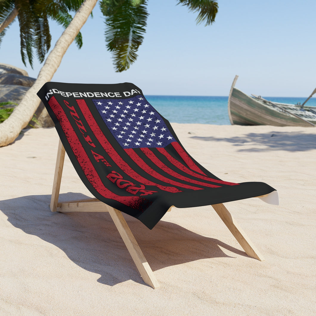 Independence Day July 4 2024 USA Flag Beach Towel