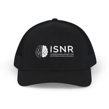 Load image into Gallery viewer, ISNR Snapback Trucker Cap - Black &amp; White Embroidered Hat

