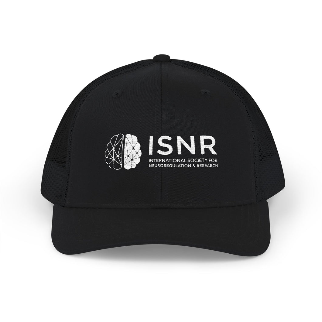 ISNR Snapback Trucker Cap - Black & White Embroidered Hat