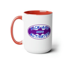 Load image into Gallery viewer, Kick Ass Mode Activated F Cancer Two-Tone Coffee Mugs, 15oz
