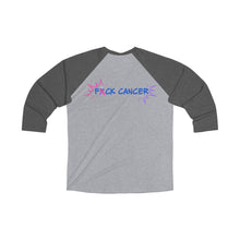 Load image into Gallery viewer, Kick Ass Mode Activated F Cancer Unisex Tri-Blend 3\4 Raglan Tee
