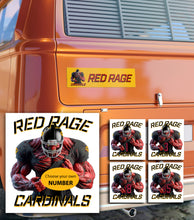 Load image into Gallery viewer, Cardinals Red Rage Personalized Yellow Bumper Stickers
