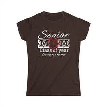 Load image into Gallery viewer, Senior Mom Class of Year and Students Name Customizable Women&#39;s Softstyle Tee
