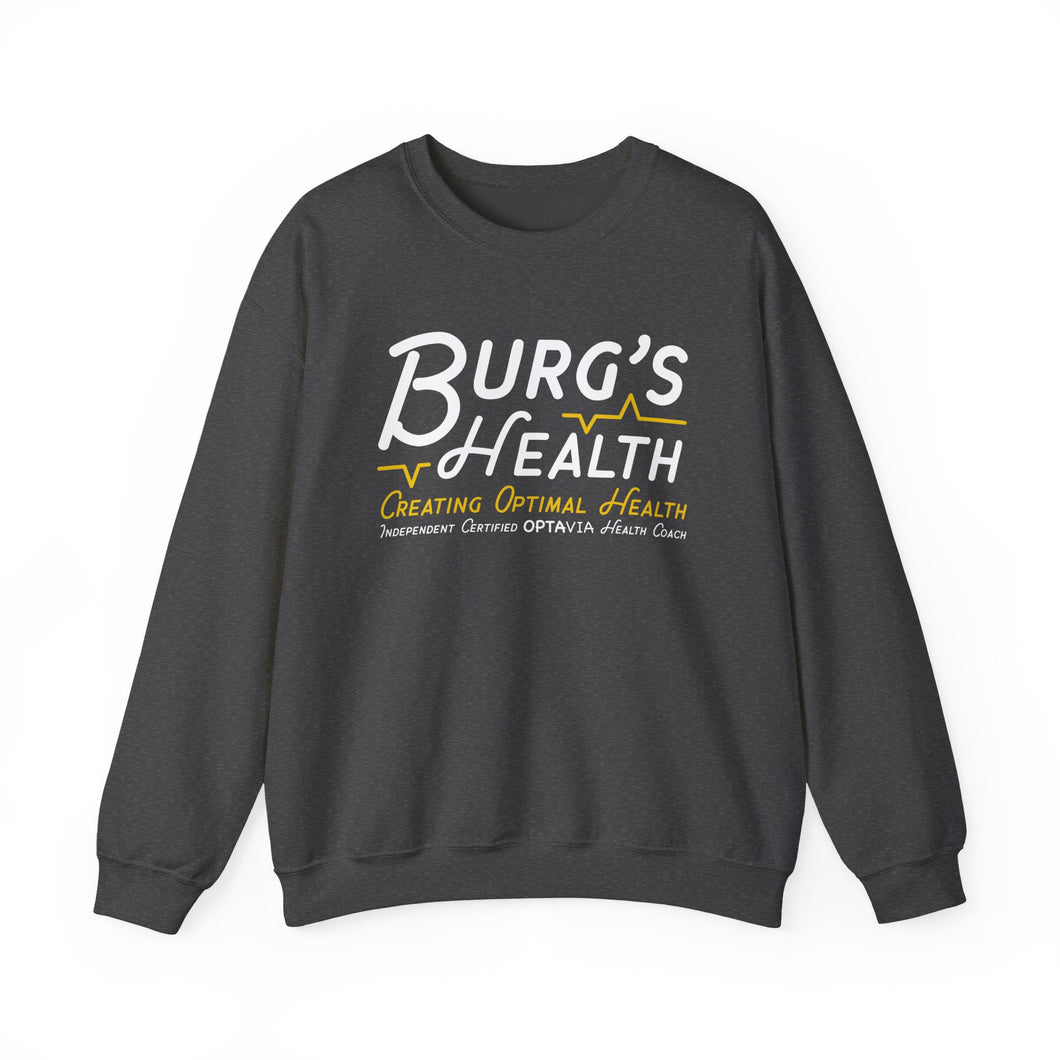 Health & Wellness Crewneck Sweatshirt | Burg's Health | Fitness Gift, Cozy Unisex Sweatshirt, Wellness Apparel, Motivational Wear