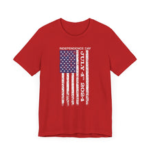 Load image into Gallery viewer, Independence Day July 4th 2024 USA Flag Unisex Jersey Short Sleeve Tee
