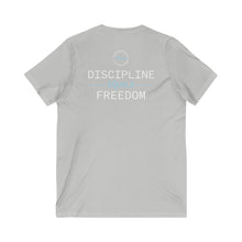 Load image into Gallery viewer, Team Platinum 2023 Conference Discipline Equals Freedom Unisex Short Sleeve V-Neck Tee
