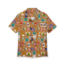 Load image into Gallery viewer, What’s Wild Brown Fun Tropical Print Unisex Hawaiian Button-Down Shirt for Summer Vibes
