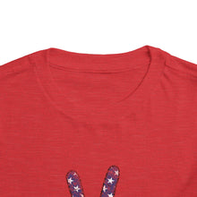 Load image into Gallery viewer, Independence Day 4th of July Peace Fingers Toddler Short Sleeve Tee
