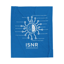 Load image into Gallery viewer, ISNR Neuroregulation Disciplines Cozy Velveteen Plush Blue Blanket
