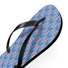 Load image into Gallery viewer, Independence Day Peace Fingers USA Flag Flip Flops
