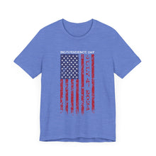 Load image into Gallery viewer, Independence Day July 4th 2024 USA Flag Unisex Jersey Short Sleeve Tee
