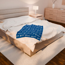 Load image into Gallery viewer, ISNR Cozy Velveteen Plush Blue Blanket
