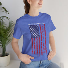 Load image into Gallery viewer, Independence Day July 4th 2024 USA Flag Unisex Jersey Short Sleeve Tee
