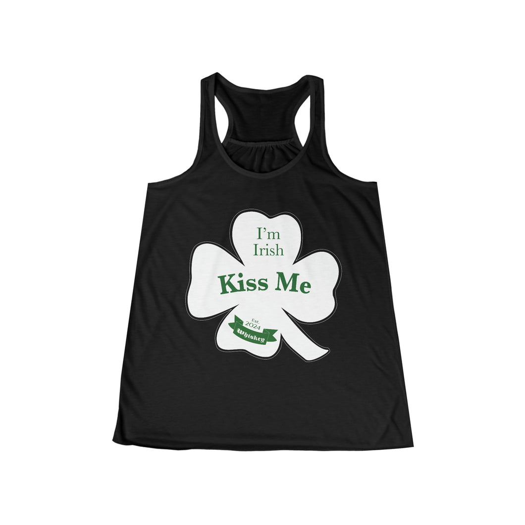 Kiss Me Im Irish Feeling Lucky Women's Flowy Racerback Tank