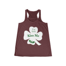 Load image into Gallery viewer, Kiss Me Im Irish Feeling Lucky Women&#39;s Flowy Racerback Tank
