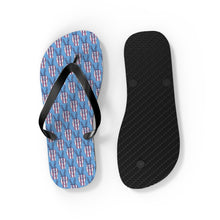 Load image into Gallery viewer, Independence Day Peace Fingers USA Flag Flip Flops
