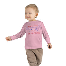 Load image into Gallery viewer, Health Coach in Training muscle barbell heart Toddler Long Sleeve Tee
