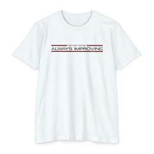 Load image into Gallery viewer, Never Done Always Improving Motivational Unisex CVC Jersey T-shirt
