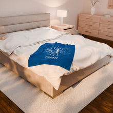 Load image into Gallery viewer, ISNR Neuroregulation Disciplines Cozy Velveteen Plush Blue Blanket
