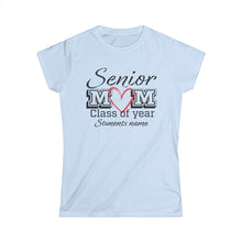 Load image into Gallery viewer, Senior Mom Class of Year and Students Name Customizable Women&#39;s Softstyle Tee
