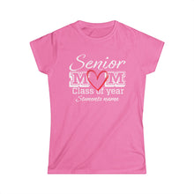 Load image into Gallery viewer, Senior Mom Class of Year and Students Name Customizable Women&#39;s Softstyle Tee
