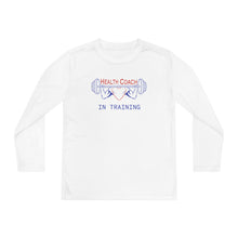 Load image into Gallery viewer, Health Coach in Training muscle barbell heart Youth Long Sleeve Tee
