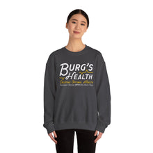 Load image into Gallery viewer, Health &amp; Wellness Crewneck Sweatshirt | Burg&#39;s Health | Fitness Gift, Cozy Unisex Sweatshirt, Wellness Apparel, Motivational Wear

