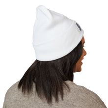 Load image into Gallery viewer, ISNR Classic Cuffed White or Black Beanie - Silver Embroidered
