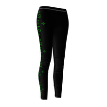 Load image into Gallery viewer, St Pattys Day Feeling Lucky Women&#39;s Cut &amp; Sew Casual Black Leggings
