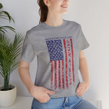 Load image into Gallery viewer, Independence Day July 4th 2024 USA Flag Unisex Jersey Short Sleeve Tee
