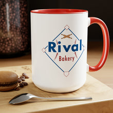 Load image into Gallery viewer, Rival Bakery Two-Tone Coffee Mugs, 15oz
