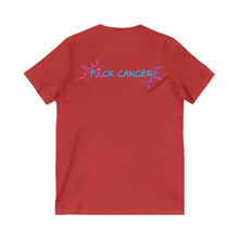 Load image into Gallery viewer, Kick Ass Mode Activated F Cancer Unisex Jersey Short Sleeve V-Neck Tee
