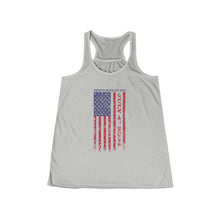 Load image into Gallery viewer, Independence Day USA Flag July 4th 2024 Women&#39;s Flowy Racerback Tank
