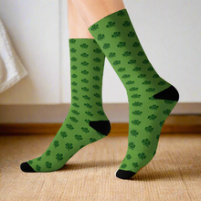 Load image into Gallery viewer, Kiss Me Im Irish Lucky St Pattys Day Green Sublimation Socks
