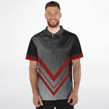 Load image into Gallery viewer, Golf V Red &amp; Black Polo Shirt - AOP
