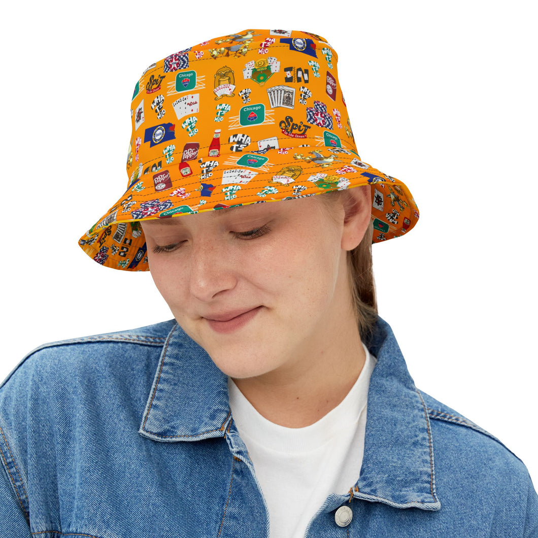 What’s Wild Colorful Retro Bucket Hat - Perfect for Game Nights & Celebrations
