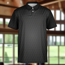 Load image into Gallery viewer, Golf Ball Black Polo Shirt - AOP
