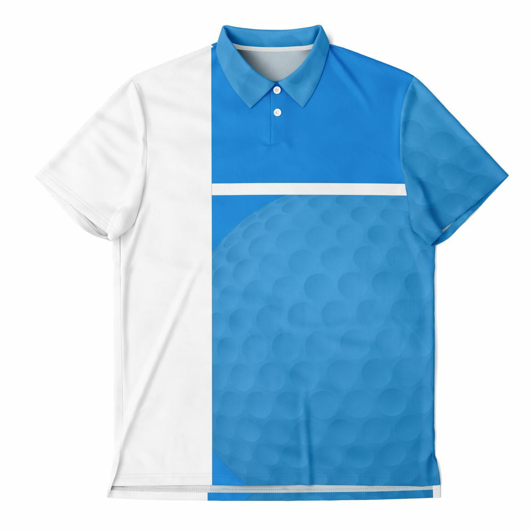 Golf Ball Blue & White Polo Shirt - AOP