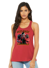 Load image into Gallery viewer, Cardinals Red Rage Personalized Woman’s Football Fan Flowy Tank Top
