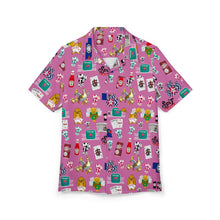 Load image into Gallery viewer, What’s Wild Pink Fun Tropical Print Unisex Hawaiian Button-Down Shirt for Summer Vibes
