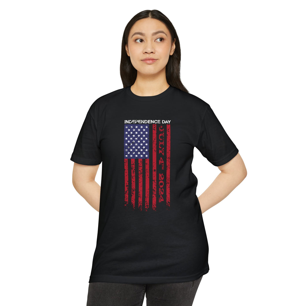 Independence Day USA Flag July 4th 2024 Unisex CVC Jersey T-shirt