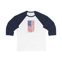 Load image into Gallery viewer, Independence Day USA Flag July 4th 2024 Unisex 3\4 Sleeve Baseball Tee
