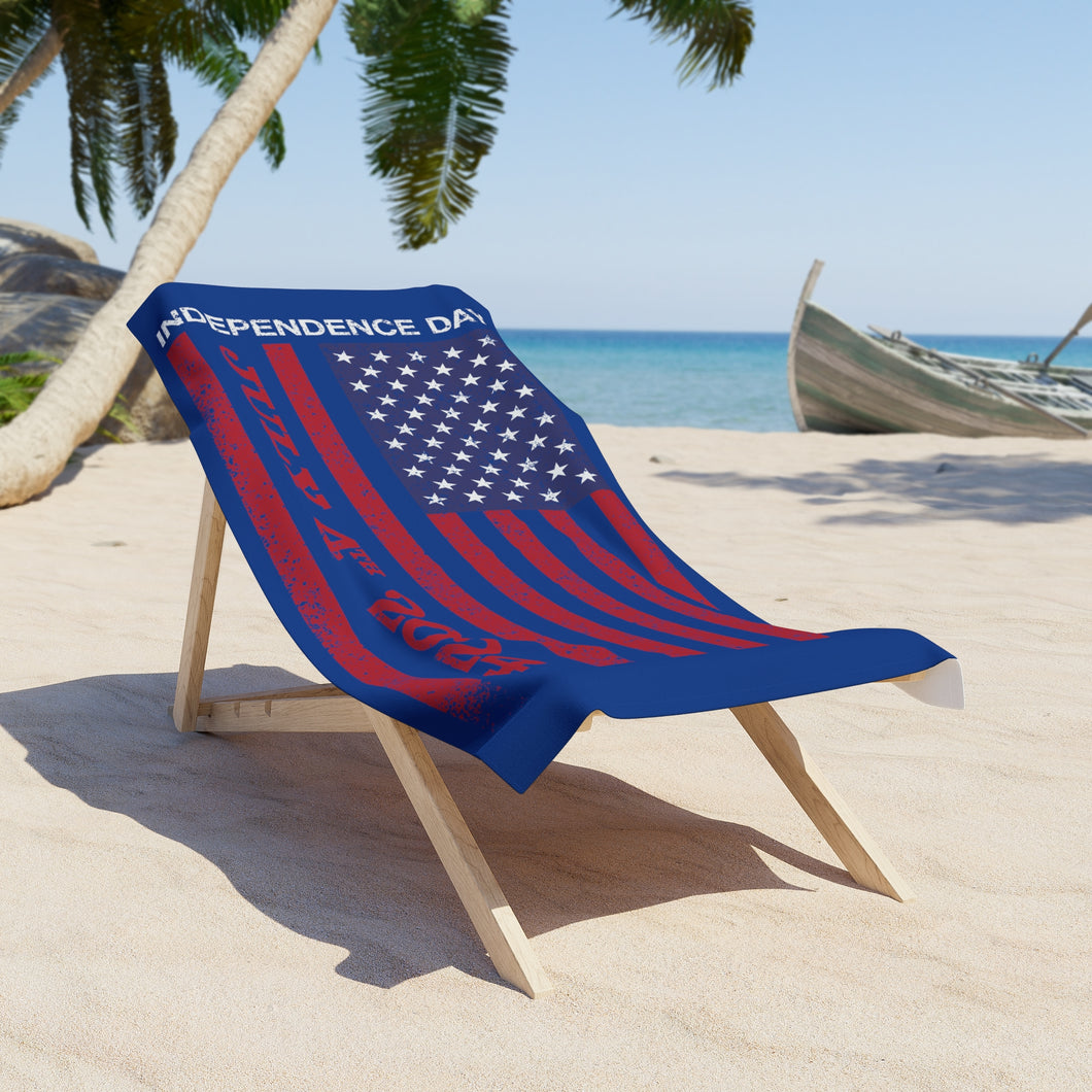 Independence Day July 4 2024 USA Flag Beach Towel