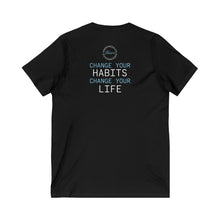 Load image into Gallery viewer, Team Platinum 2023 Conference Change Your Habits Change Your Life Unisex Short Sleeve V-Neck Tee
